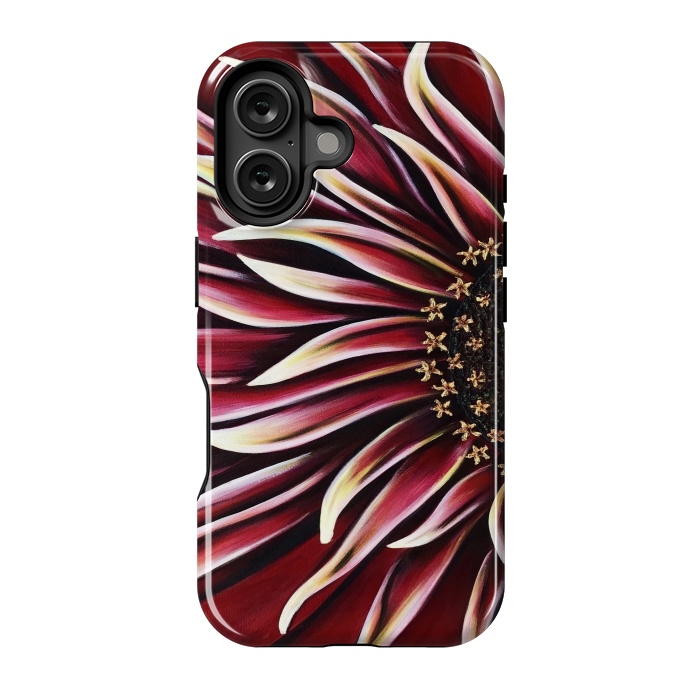 iPhone 16 StrongFit Wild Red Zinnia by Denise Cassidy Wood