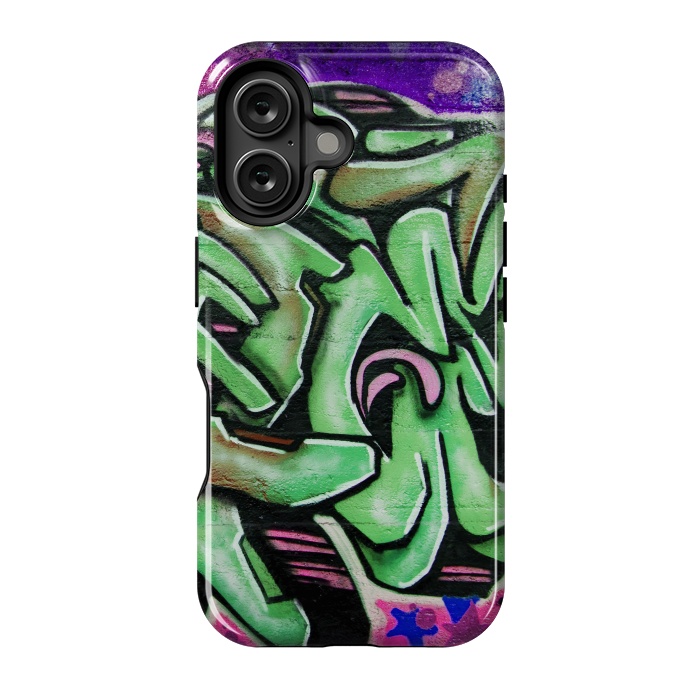 iPhone 16 StrongFit Green Graffiti by Andrea Haase