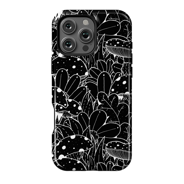 iPhone 16 Pro Max StrongFit Black and white autumn pattern by Steve Wade (Swade)