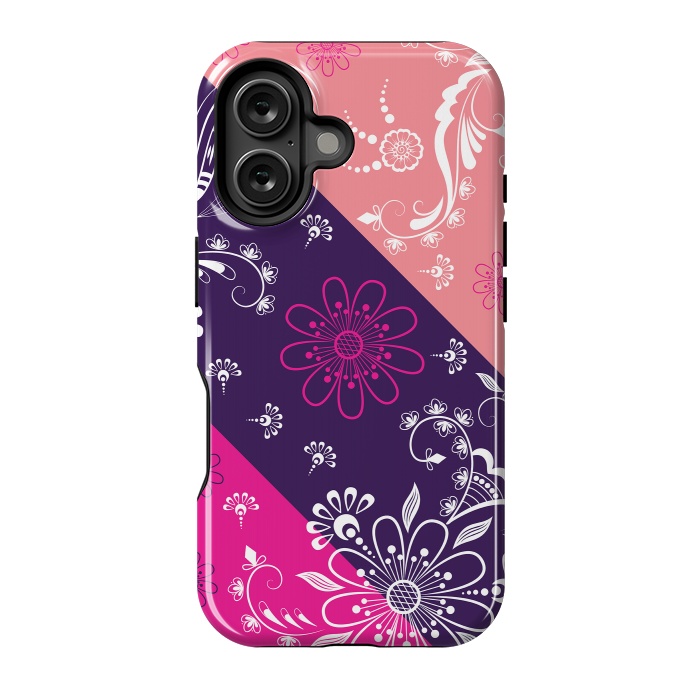 iPhone 16 StrongFit Diagonal Flowers by Rossy Villarreal