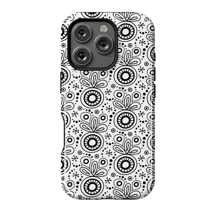 iPhone 16 Pro StrongFit Abstract Doodle Pattern White by Majoih