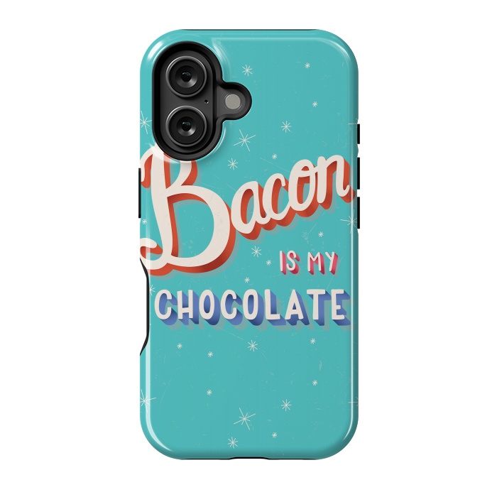 iPhone 16 StrongFit Bacon is my chocolate hand lettering typography modern poster design by Jelena Obradovic