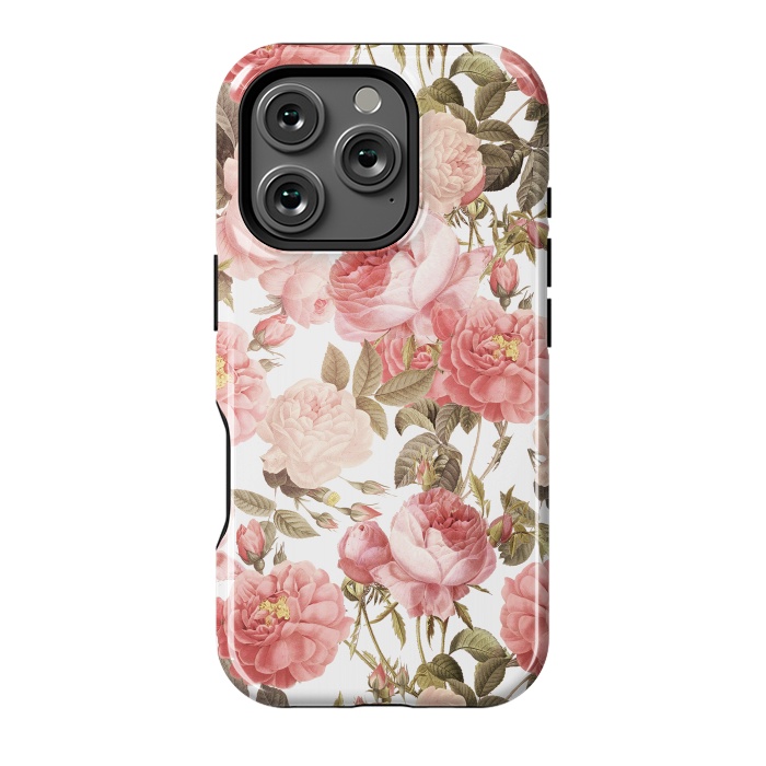 iPhone 16 Pro StrongFit Peach Victorian Roses by  Utart