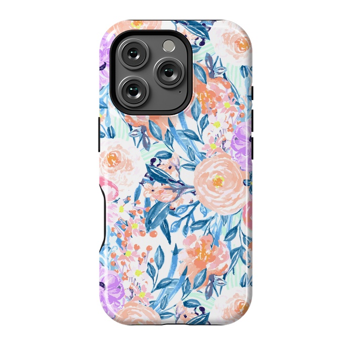 iPhone 16 Pro StrongFit Modern watercolor garden floral paint by InovArts