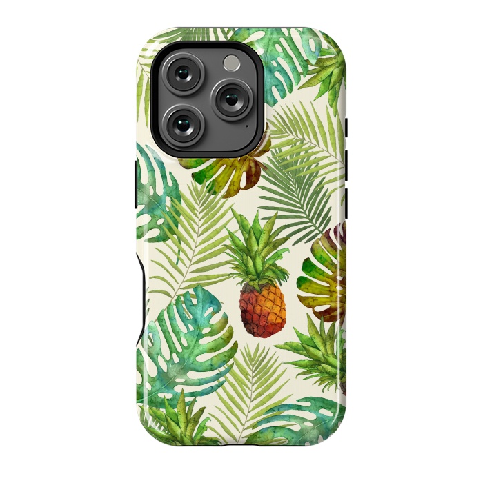 iPhone 16 Pro StrongFit Pineapple and Monstera by Creativeaxle