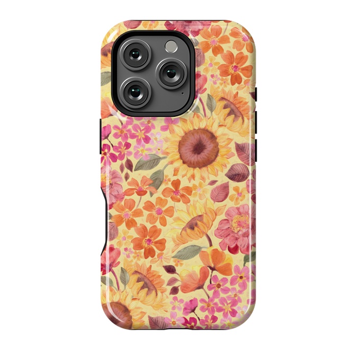 iPhone 16 Pro StrongFit Happy Boho Autumn Floral  by Micklyn Le Feuvre