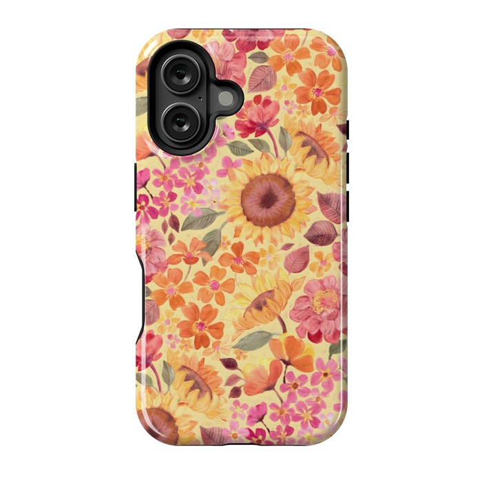 iPhone 16 StrongFit Happy Boho Autumn Floral  by Micklyn Le Feuvre