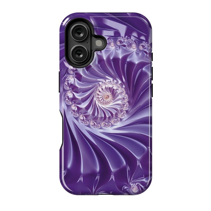 iPhone 16 StrongFit Purple Fractal Fantasies by Andrea Haase