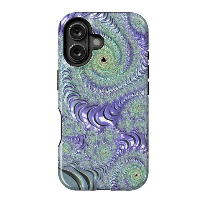 iPhone 16 StrongFit Teal And Purple Fractal Design by Andrea Haase