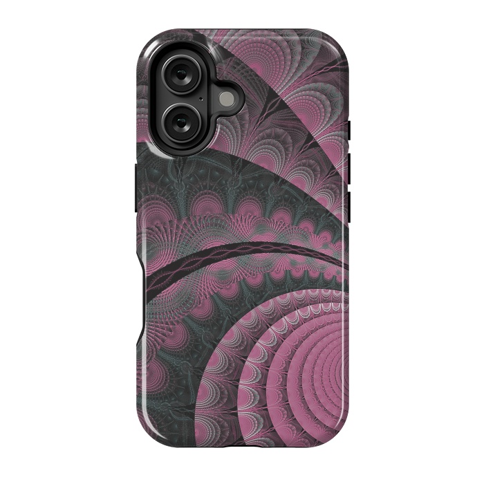 iPhone 16 StrongFit Pink Fractal Design by Andrea Haase