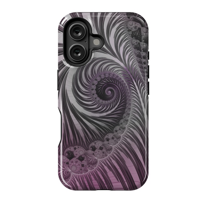 iPhone 16 StrongFit Swirly Fractal Fantasies by Andrea Haase