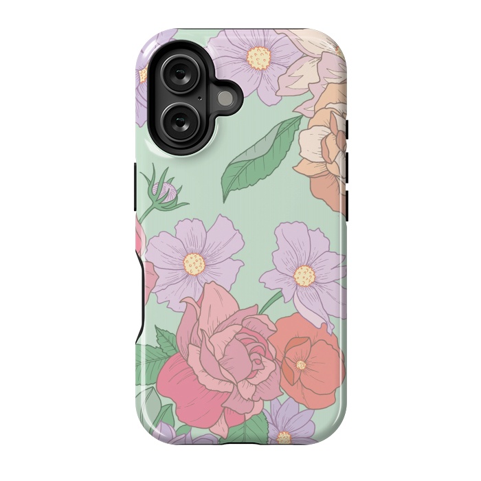 iPhone 16 StrongFit Green Floral Bouquet Print by Becky Starsmore