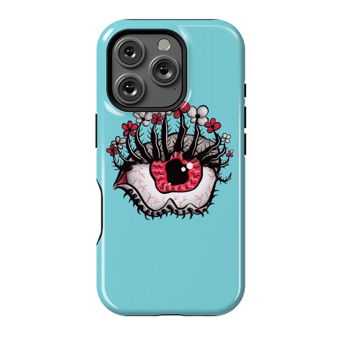 iPhone 16 Pro StrongFit Weird Eye Melt Creepy Psychedelic Art by Boriana Giormova