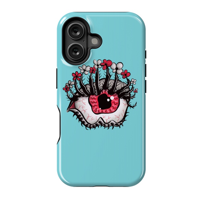 iPhone 16 StrongFit Weird Eye Melt Creepy Psychedelic Art by Boriana Giormova