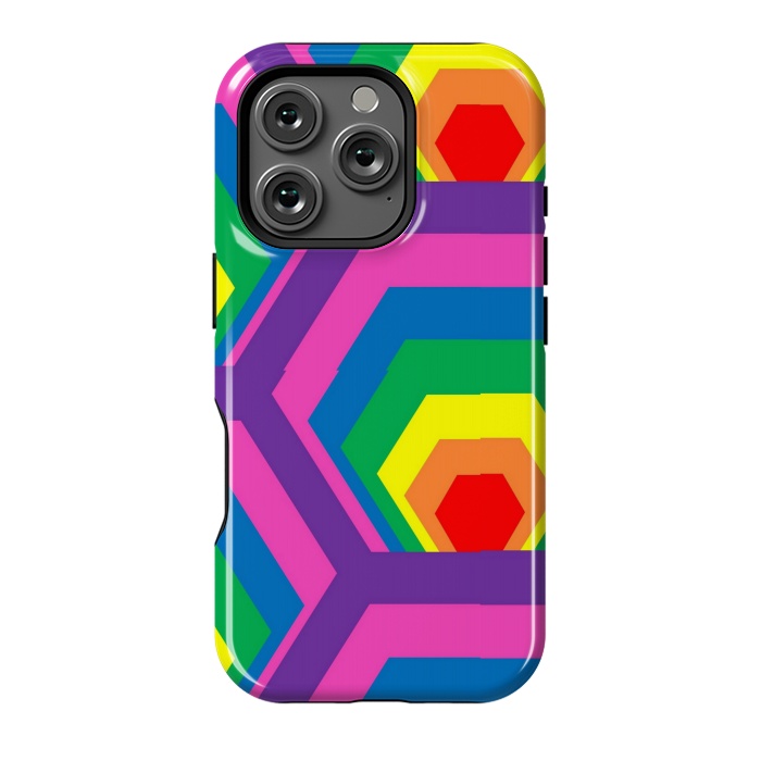 iPhone 16 Pro StrongFit RAINBOW ABSTRACT PATTERN by MALLIKA