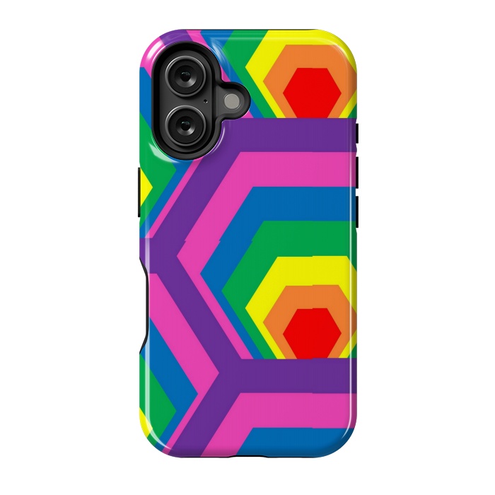 iPhone 16 StrongFit RAINBOW ABSTRACT PATTERN by MALLIKA