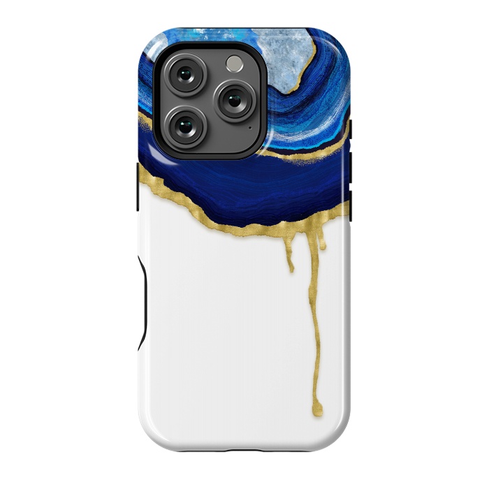 iPhone 16 Pro StrongFit Sapphire Dripping Agate by Noonday Design