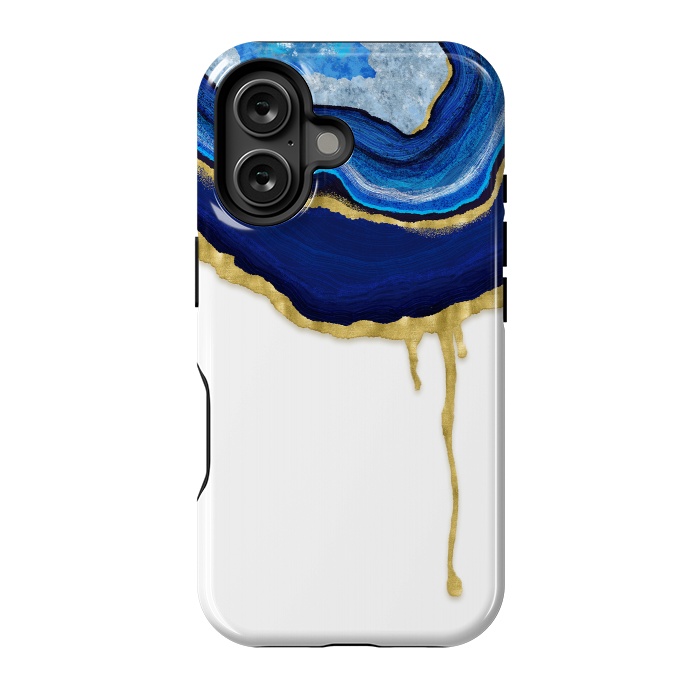 iPhone 16 StrongFit Sapphire Dripping Agate by Noonday Design