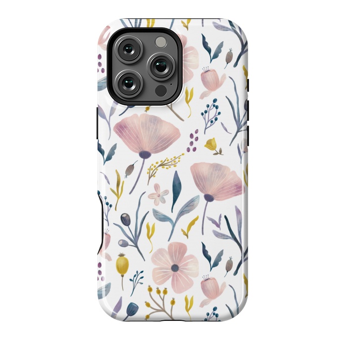 iPhone 16 Pro Max StrongFit Delicate Pastel Floral by Noonday Design