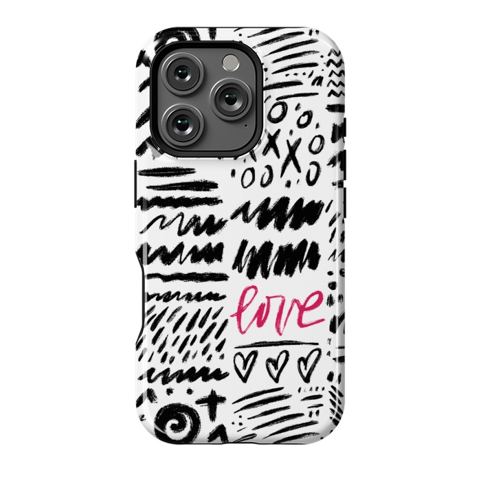 iPhone 16 Pro StrongFit Love Scribbles by Noonday Design