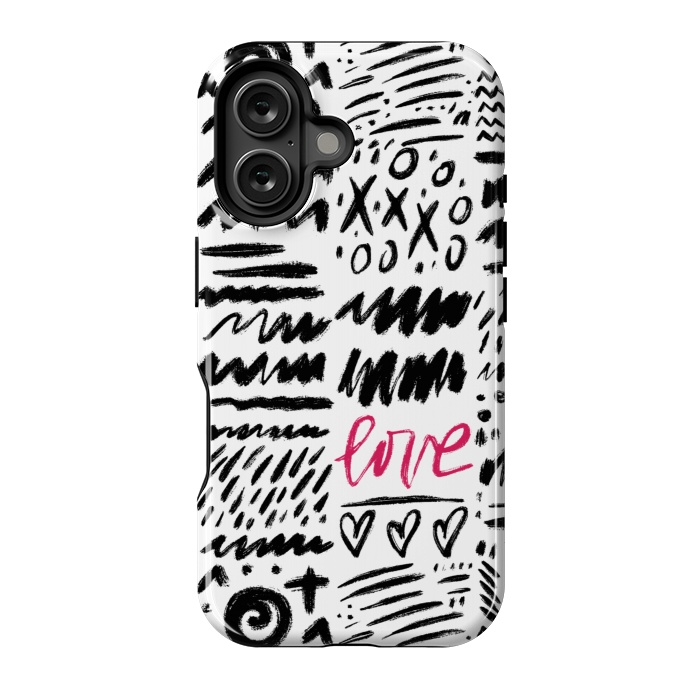 iPhone 16 StrongFit Love Scribbles by Noonday Design