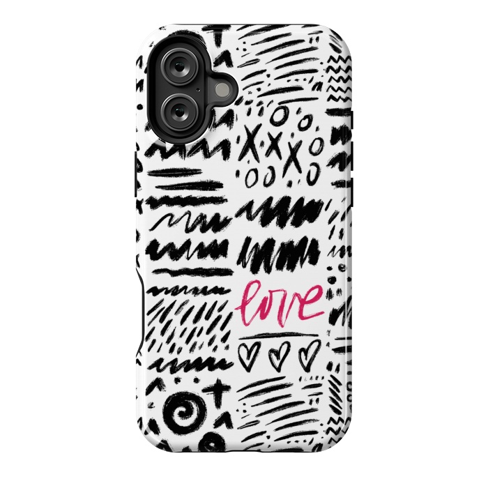 iPhone 16 Plus StrongFit Love Scribbles by Noonday Design