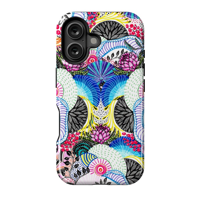 iPhone 16 StrongFit Whimsical abstract hand paint design  by InovArts