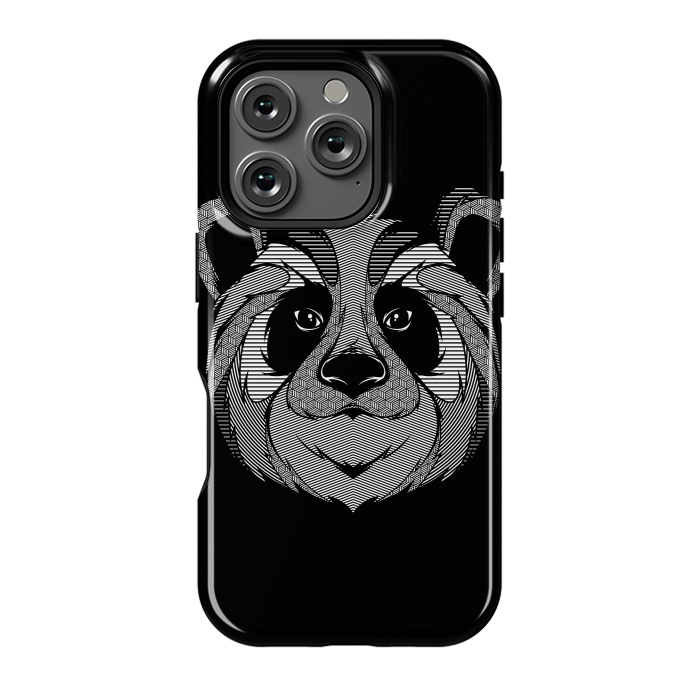 iPhone 16 Pro StrongFit Panda Zentangle by Afif Quilimo