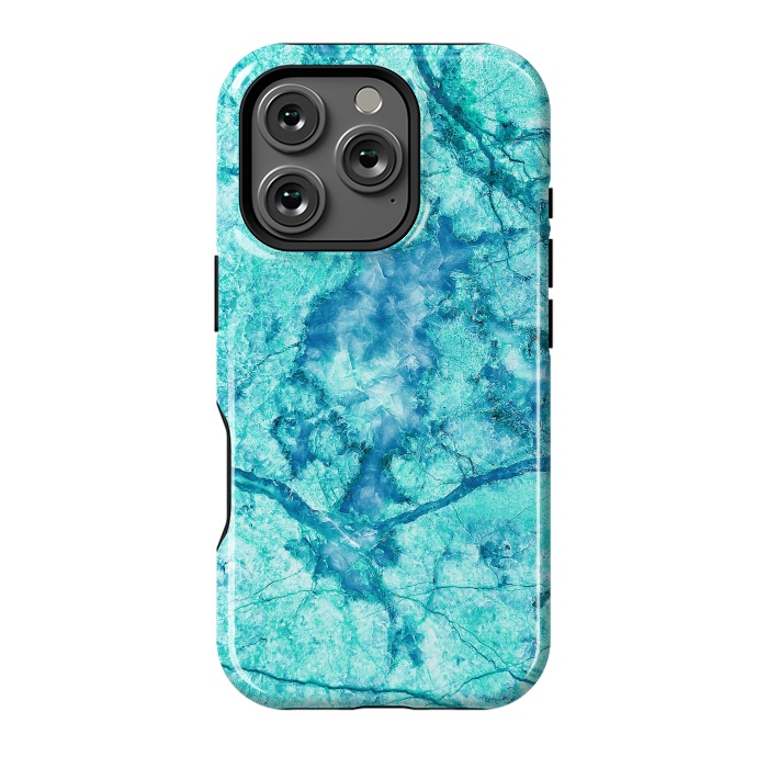 iPhone 16 Pro StrongFit Turquoise Marble by Art Design Works