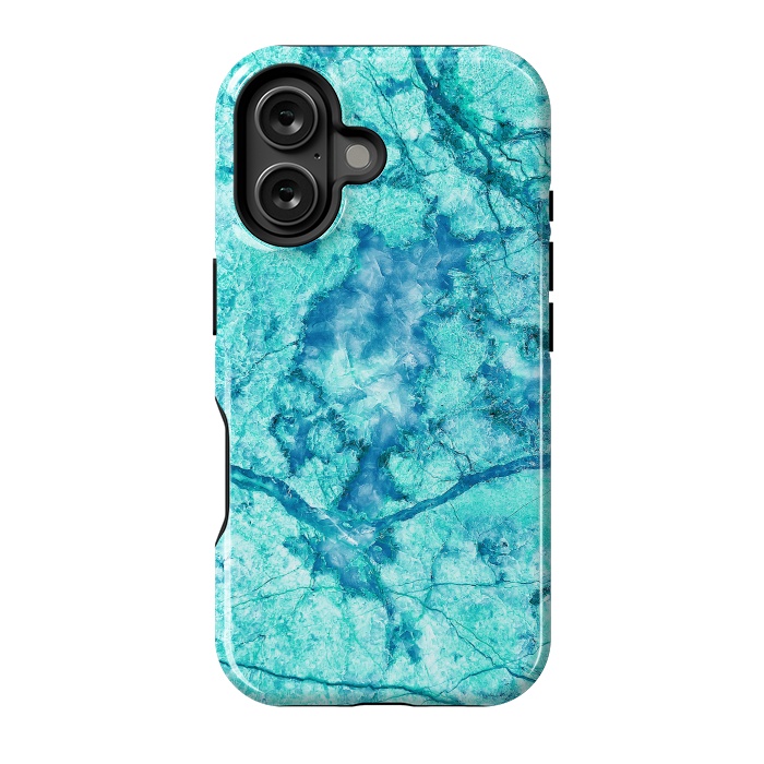 iPhone 16 StrongFit Turquoise Marble by Art Design Works