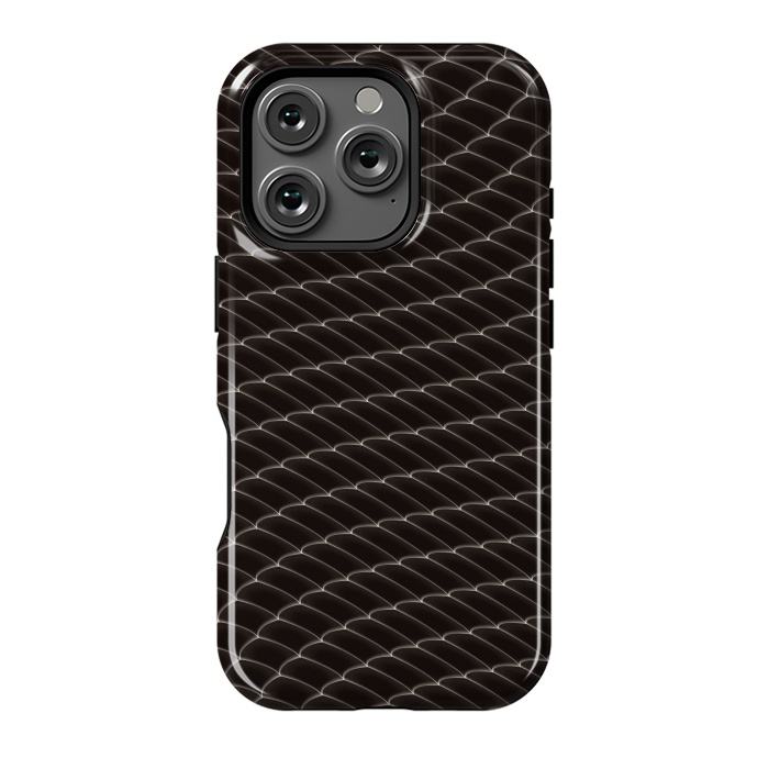 iPhone 16 Pro StrongFit Black Snake Scale Pattern by Art Design Works