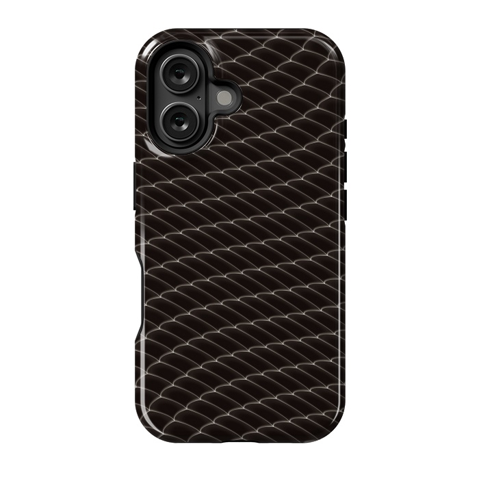 iPhone 16 StrongFit Black Snake Scale Pattern by Art Design Works