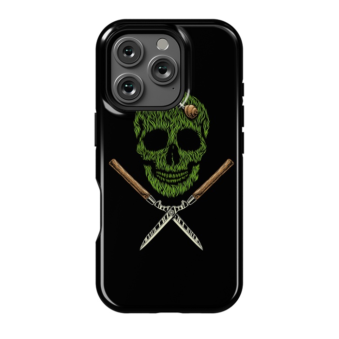 iPhone 16 Pro StrongFit Skull Grass by Afif Quilimo