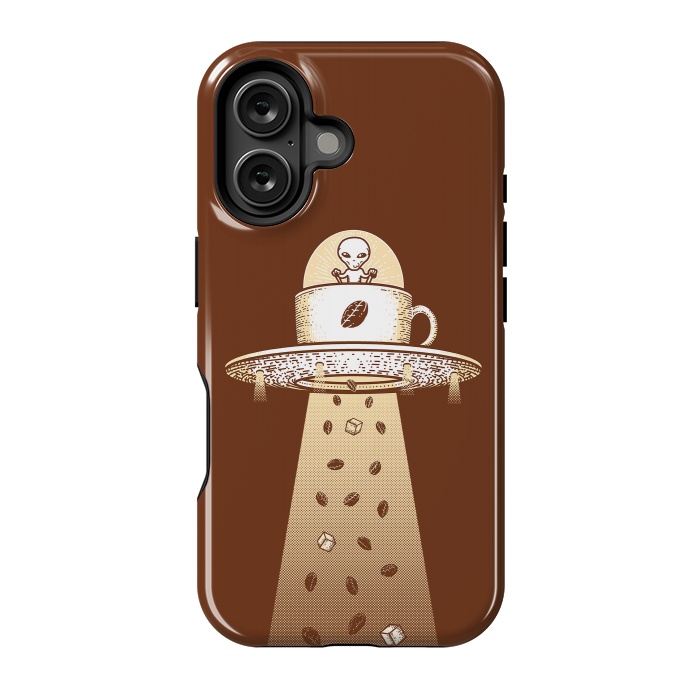 iPhone 16 StrongFit Alien Coffee Invasion by Afif Quilimo