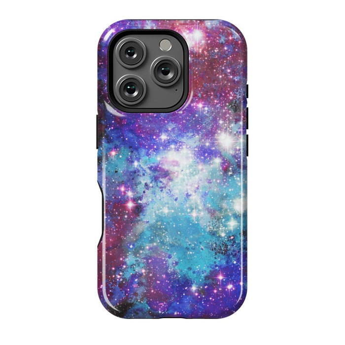 iPhone 16 Pro StrongFit Blue purple galaxy space night stars by Oana 