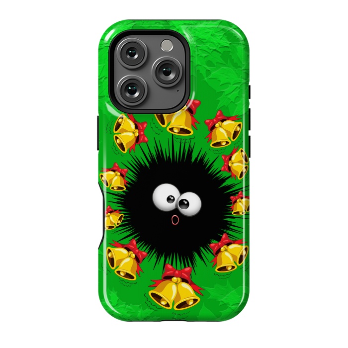 iPhone 16 Pro StrongFit Fuzzy Funny Christmas Sea Urchin Character by BluedarkArt