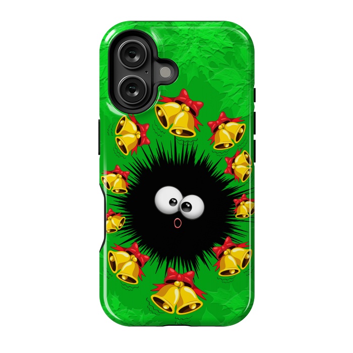 iPhone 16 StrongFit Fuzzy Funny Christmas Sea Urchin Character by BluedarkArt