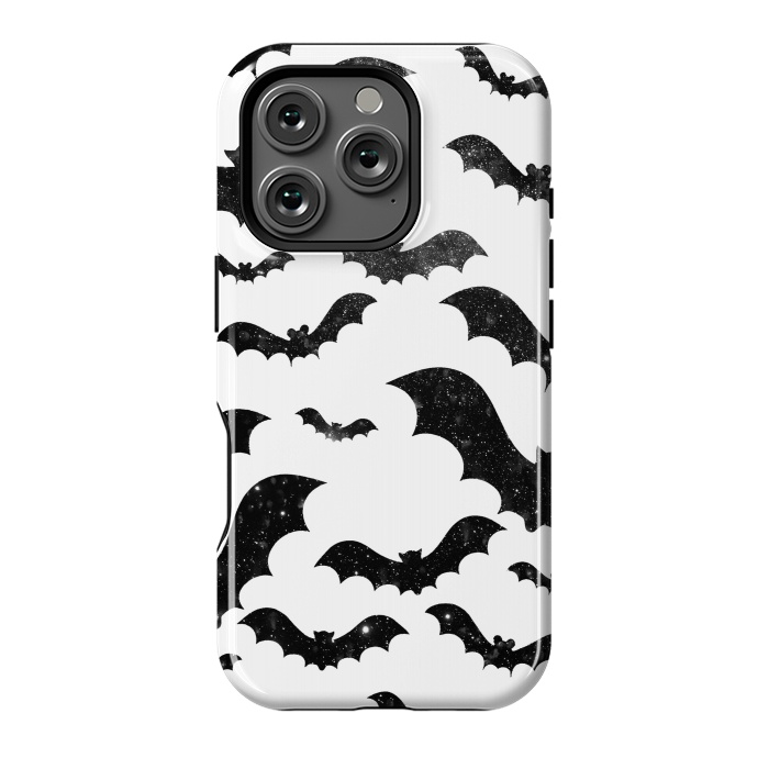 iPhone 16 Pro StrongFit Black starry night sky bats - Halloween by Oana 