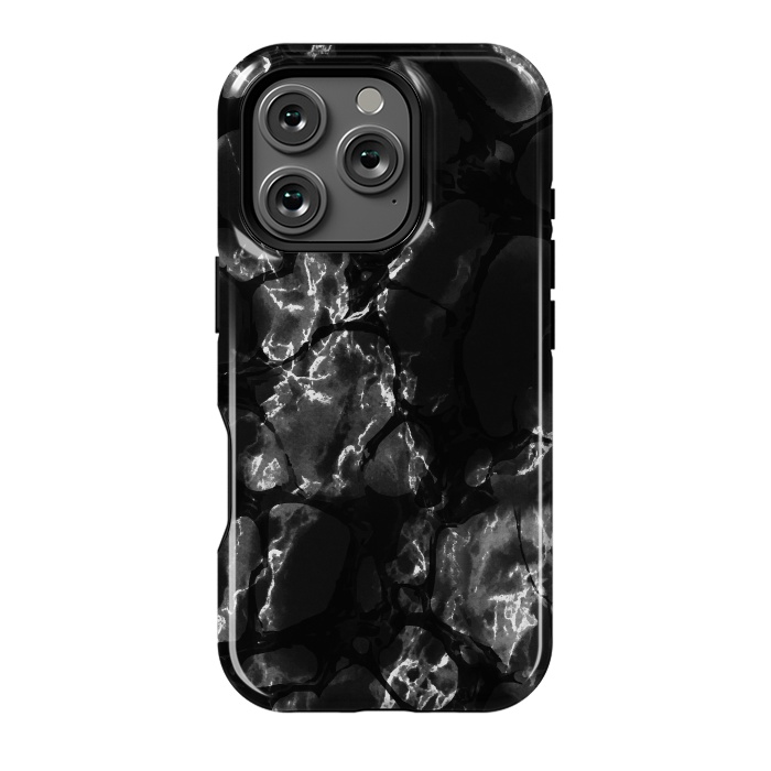 iPhone 16 Pro StrongFit Black marble surface by Oana 