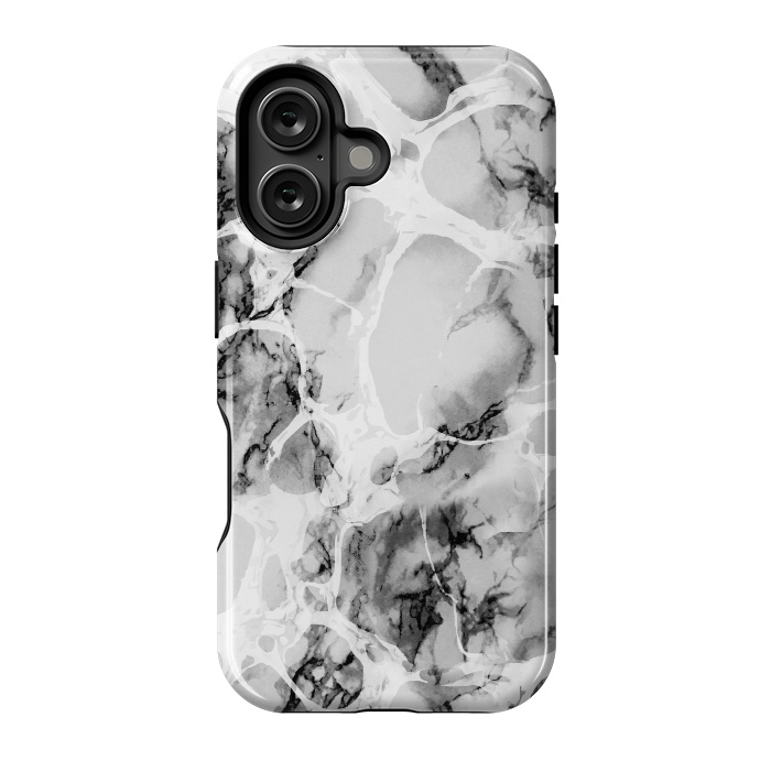 iPhone 16 StrongFit White gray marble artistic texture by Oana 