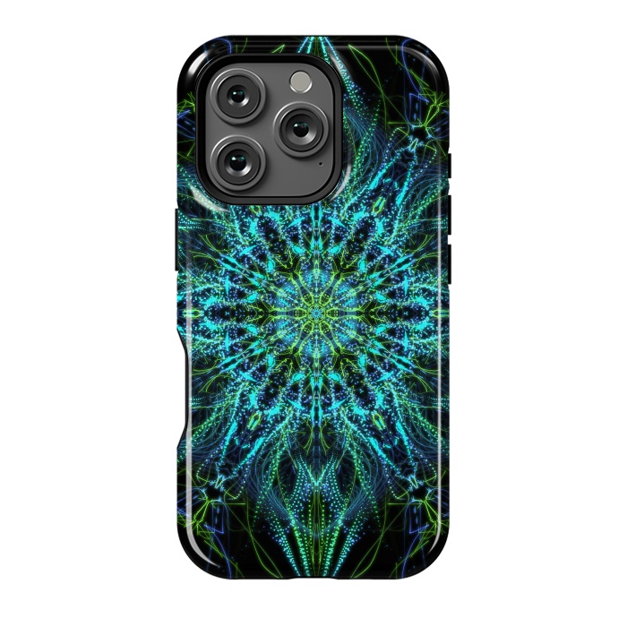 iPhone 16 Pro StrongFit Neon Mandala I by Art Design Works