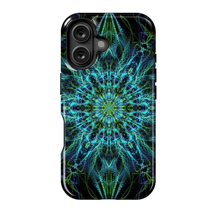 iPhone 16 StrongFit Neon Mandala I by Art Design Works