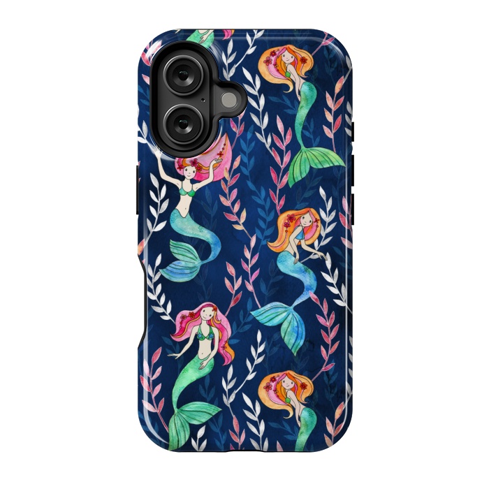 iPhone 16 StrongFit Little Merry Mermaids by Micklyn Le Feuvre