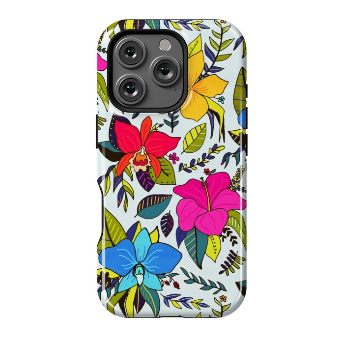 iPhone 16 Pro StrongFit Tropical Floral by Tigatiga