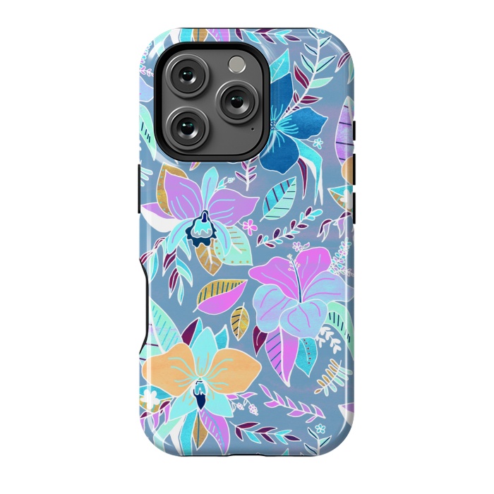 iPhone 16 Pro StrongFit Pastel Tropical Floral by Tigatiga