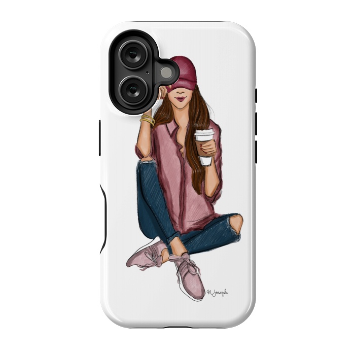 iPhone 16 StrongFit Basic Chic - Brunette  by Natasha Joseph Illustrations 