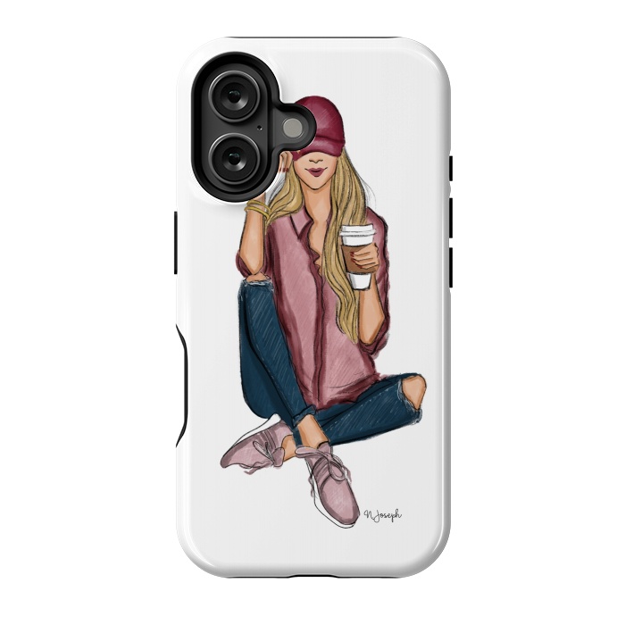 iPhone 16 StrongFit Basic Chic - Blonde by Natasha Joseph Illustrations 