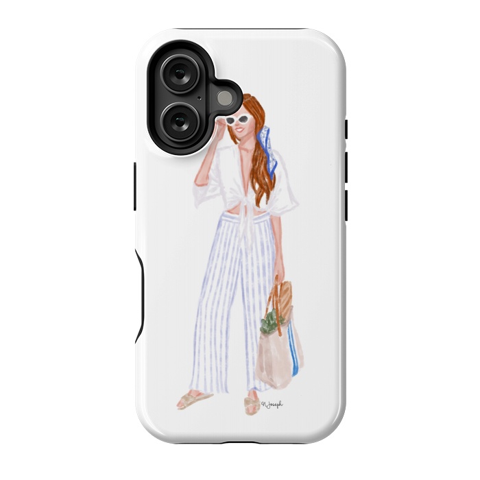 iPhone 16 StrongFit Market Girl - Red by Natasha Joseph Illustrations 