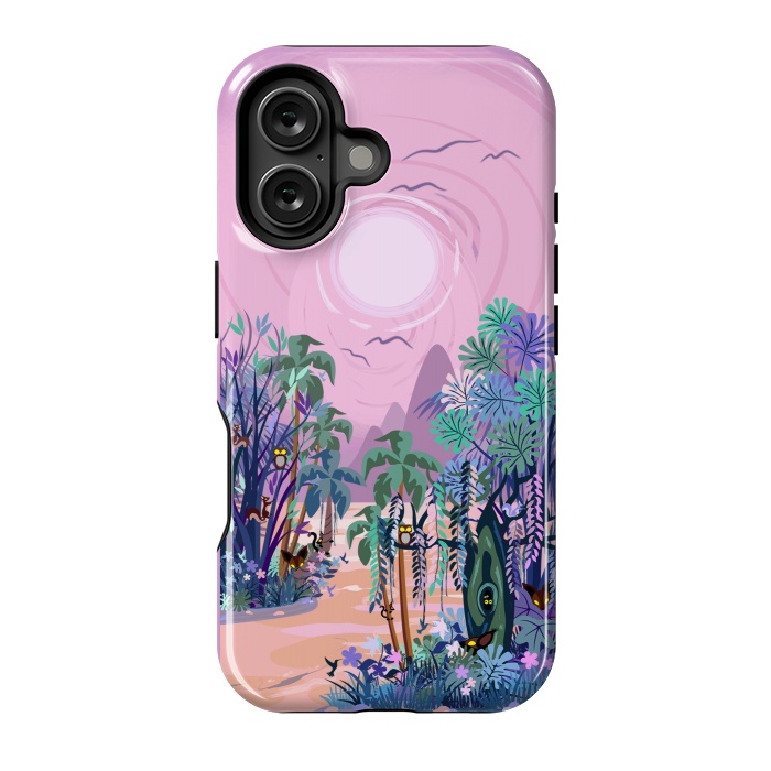 iPhone 16 StrongFit The Eyes of the Enchanted Misty Forest by BluedarkArt