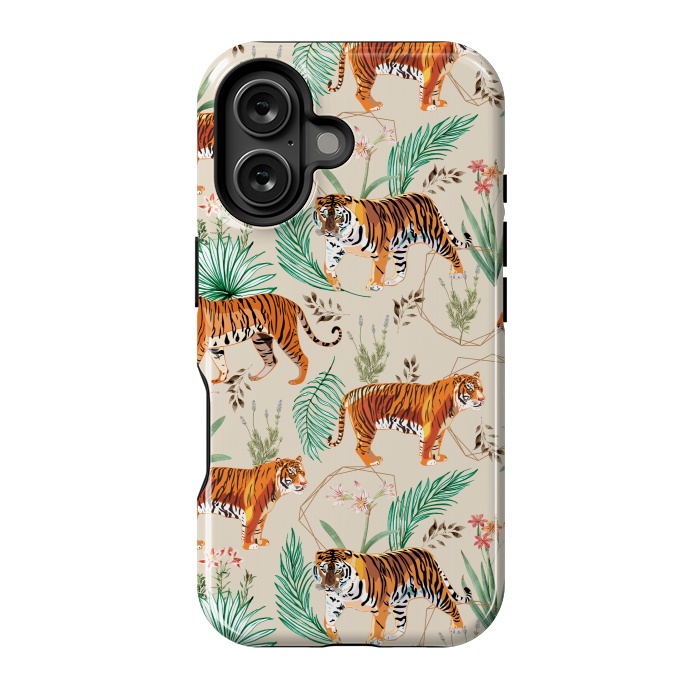 iPhone 16 StrongFit Tropical and Tigers by Uma Prabhakar Gokhale